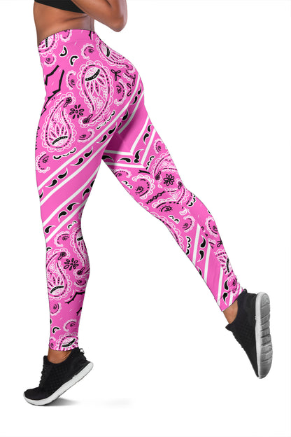 Women's Leggings - Pink Total Bandana