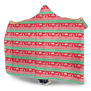 Christmas Hooded Blanket - Adults and Kids Beautiful Red Christmas