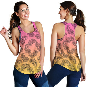 Women's Racerback Tank - Swirl Pink to Yellow