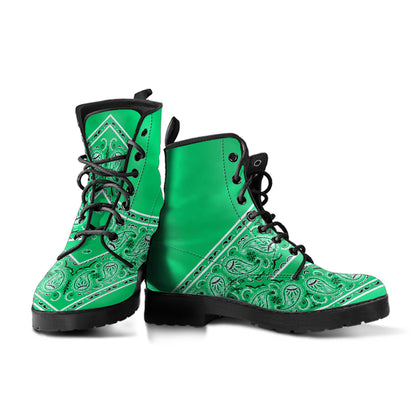 Flying V Leather Bandana Boot - Classic Green