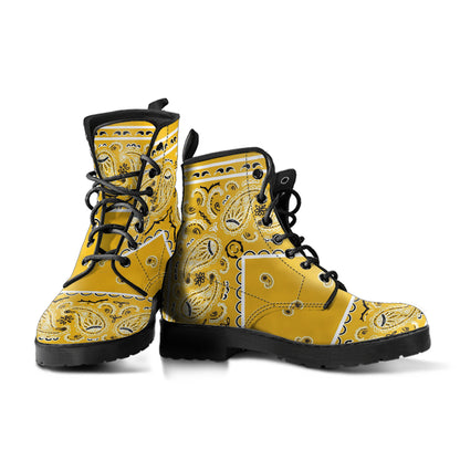 Women's Leather Bandana Boot - Gold