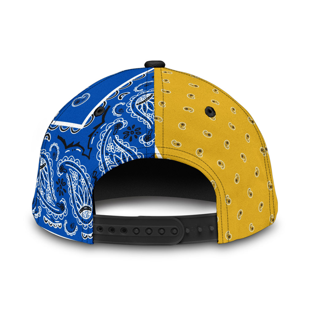 Classic Cap - Bandana Style Cobalt Gold Panels