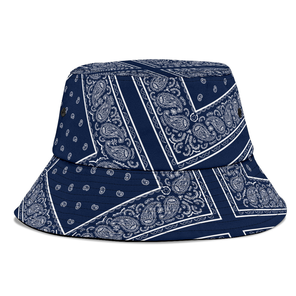 Navy Blue Bandana Bucket Hat