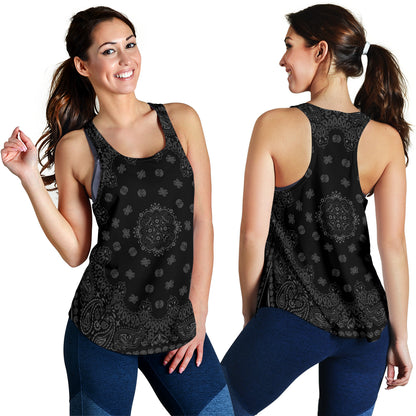 Women's Racerback Tank - Dark Gray on Black