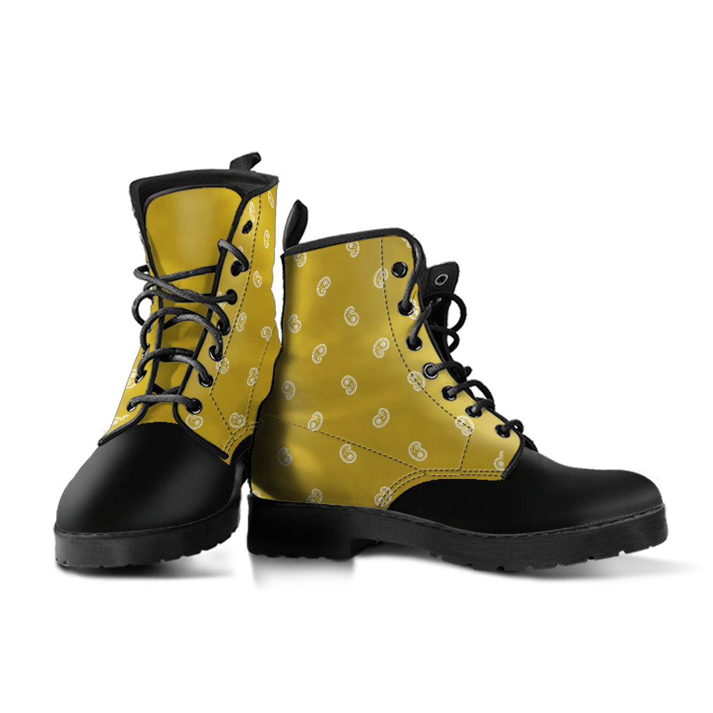 Men's Leather Bandana Boot -Black/Gold