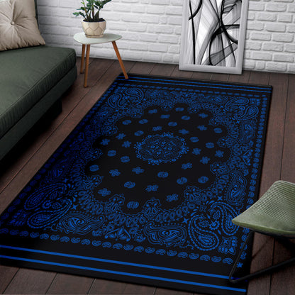 Area Rug 1 - Cobalt on Black