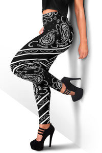 Women's Leggings - Black Total Bandana