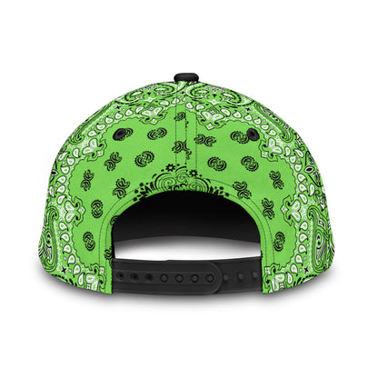 Classic Cap 2 - Black on Lt Green Black Bill