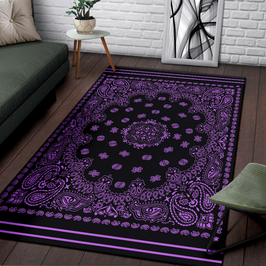 Area Rug One - Magenta on Black