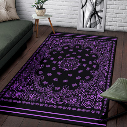 Area Rug One - Magenta on Black