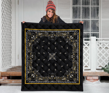 Quilt 5 Black Gold Bandana Quilt