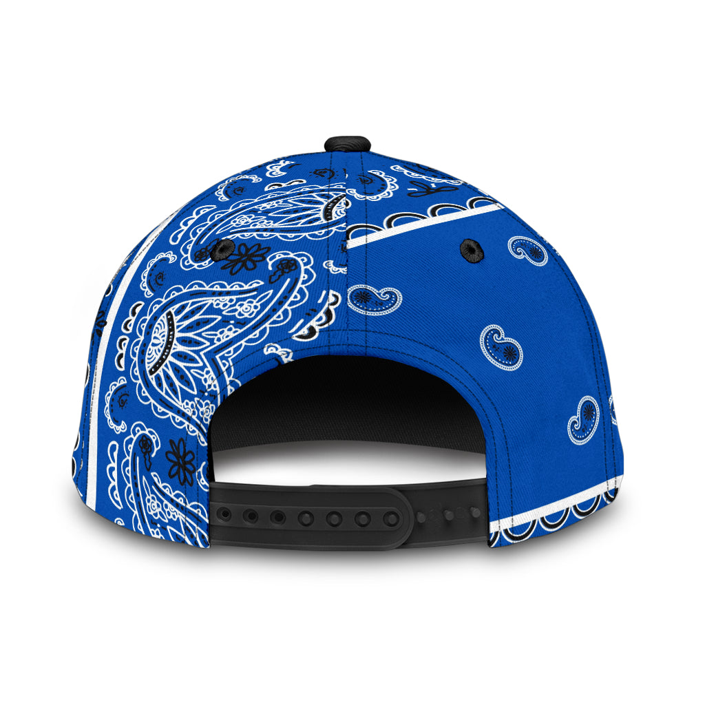 Classic Cap - Cobalt Blue Bandana Style