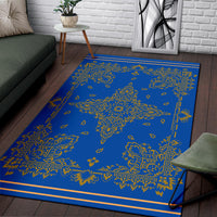 Area Rug Two - Gold on Cobalt