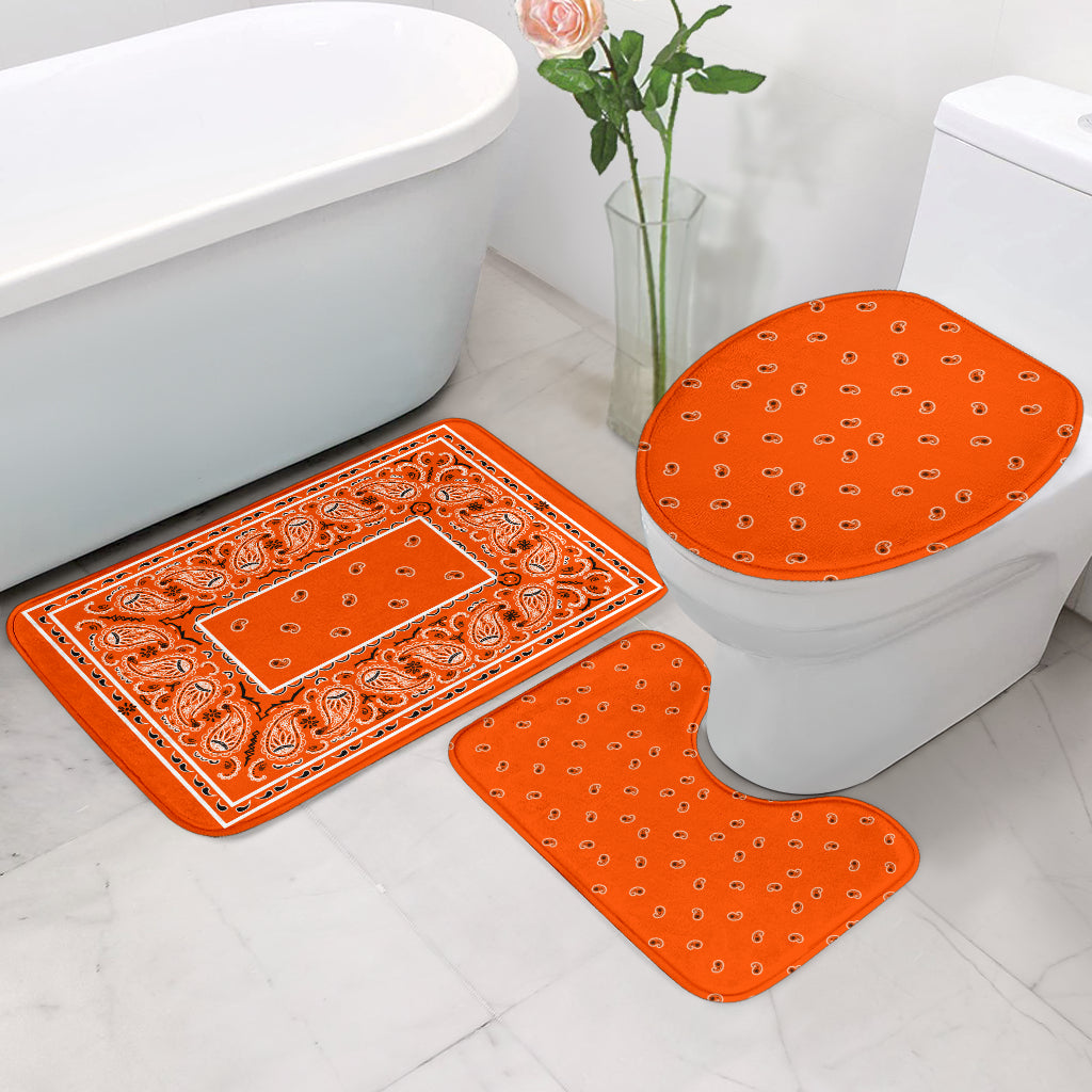 Bathroom Set - OG Bright Orange Bandana 3 Pieces