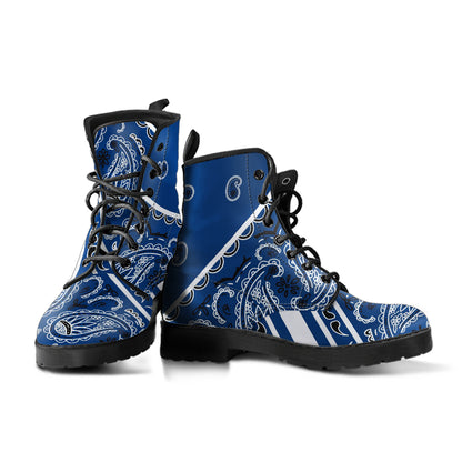 Bold Stripe Leather Navy Bandana Boot