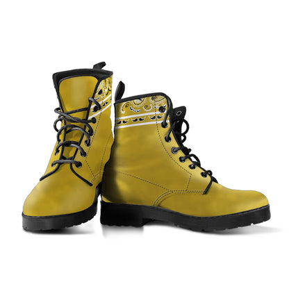 Banded Gold Leather Bandana Boot
