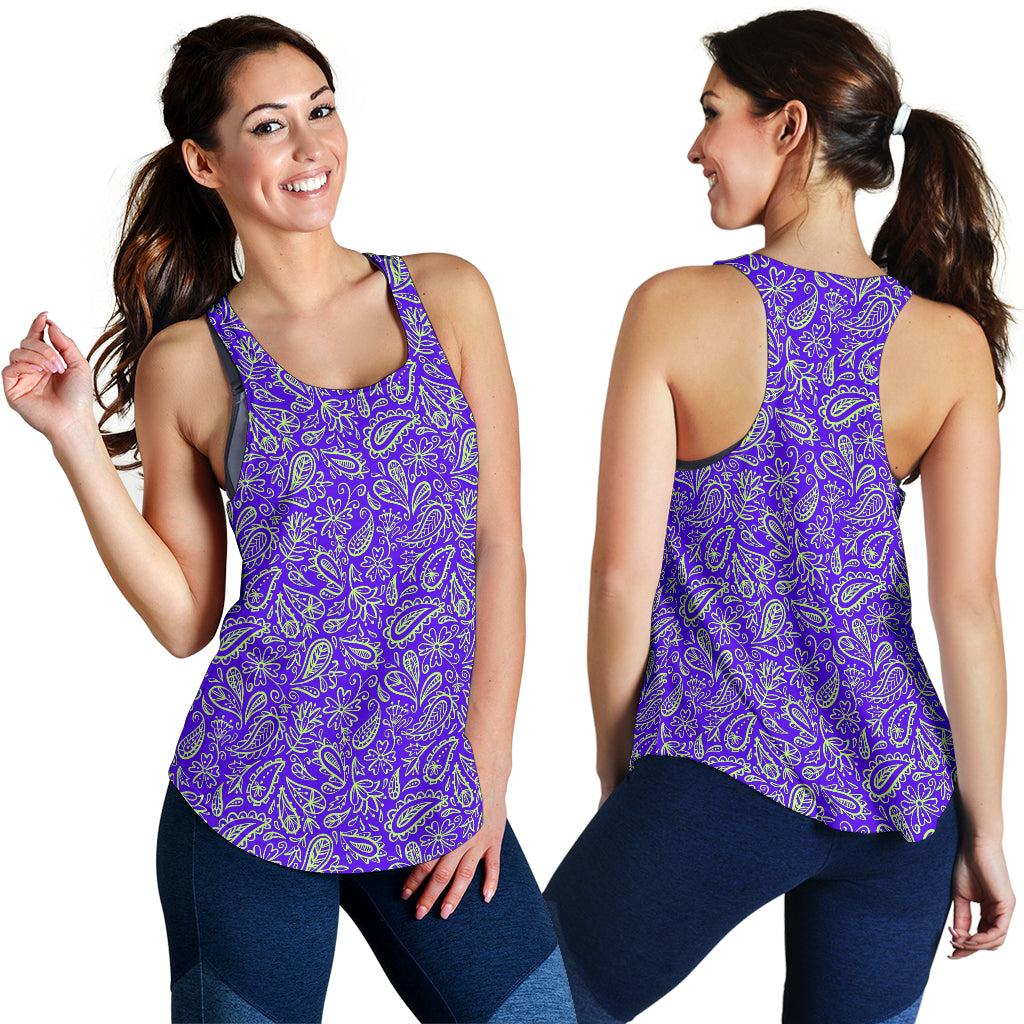 Women's Racerback Tank - Lime on Violet