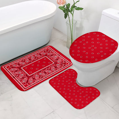 Bathroom Set - Red Bandana 3 Pieces