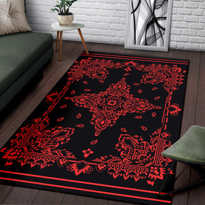 Area Rug Two - Red on Black
