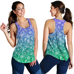 Women's Racerback Tank - Purple to Green