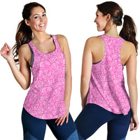 Women's Racerback Tank - Pink and White