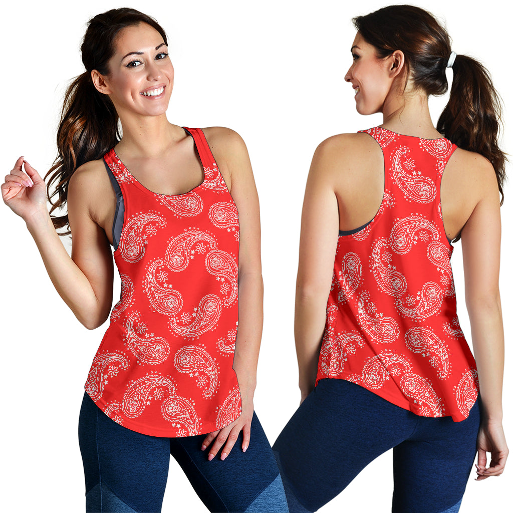 Women's Racerback Tank - Swirl Red/White