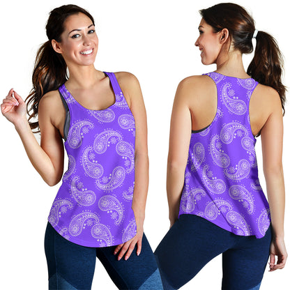 Women's Racerback Tank - Swirl Purple/White