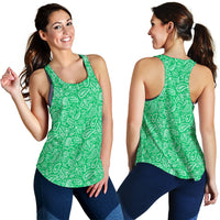 Women's Racerback Tank - White on Green