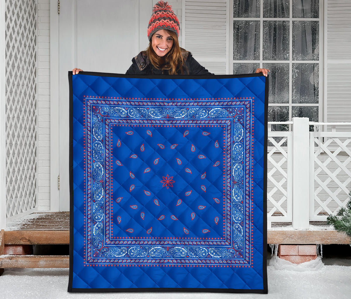 Quilt 4 Red White Blue Bandana Quilt Plain