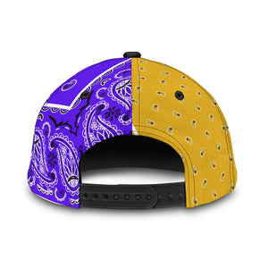 Classic Cap - Bandana Style Violet Gold Panels