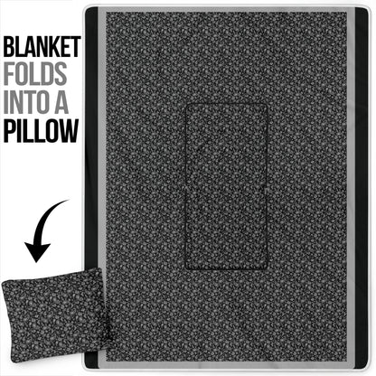 Pillow Blanket - Black with Gray