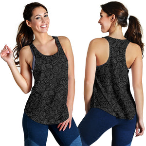 Women's Racerback Tank - Gray on Black