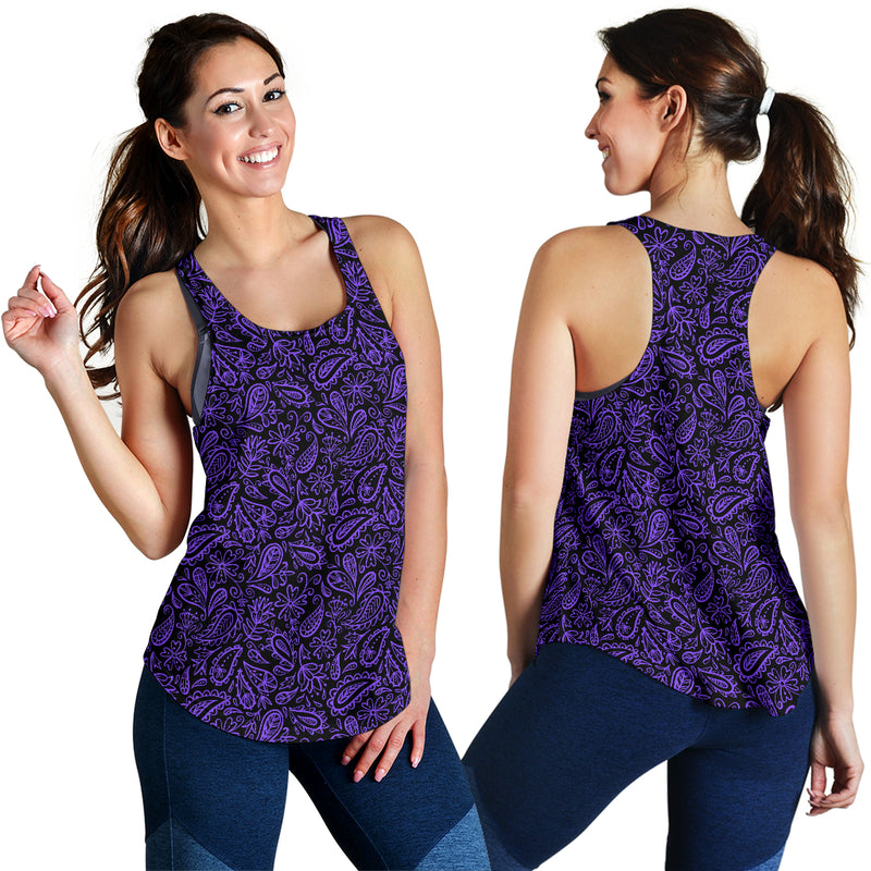 Women's Racerback Tank - Purple on Black