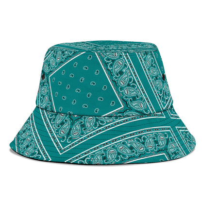 Teal Bandana Bucket Hat