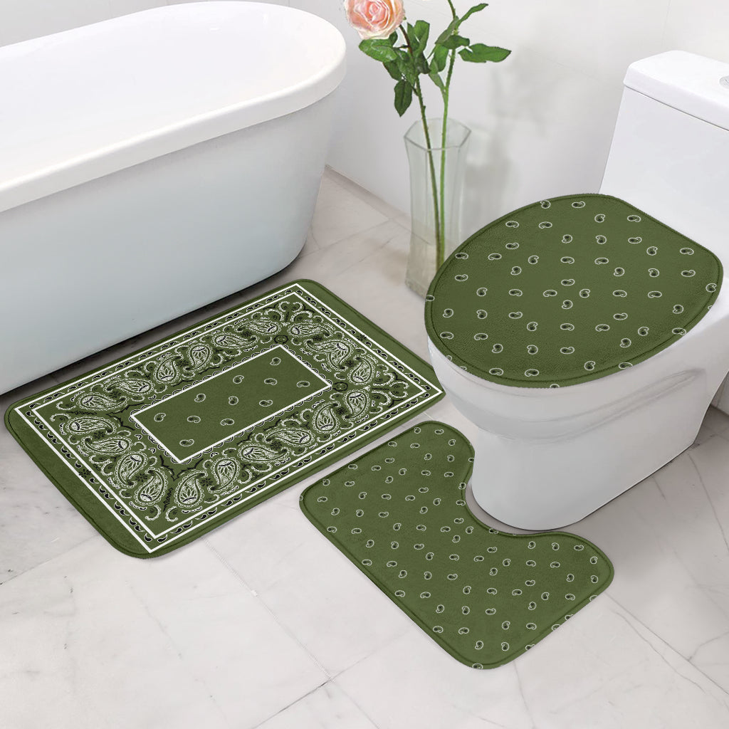 Bathroom Set - Army Green Bandana 3 Pieces