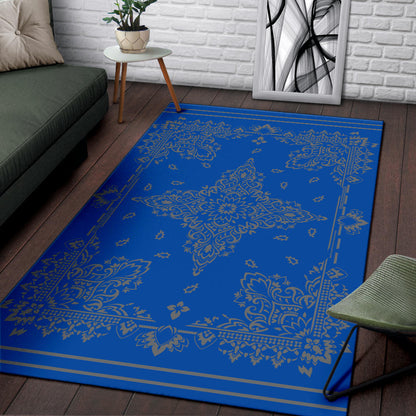 Area Rug Two - Gray on Cobalt