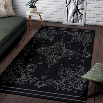Area Rug Two - Gray on Black