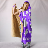 Ultimate Purple Kitties and Fish Hooded Blanket