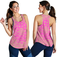 Women's Racerback Tank - Lime on Pink