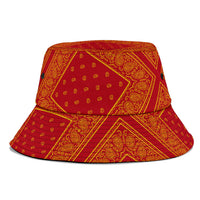 Red and Gold Bandana Bucket Hat