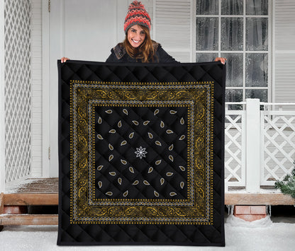 Quilt 4 Gold White and Black Bandana Quilt