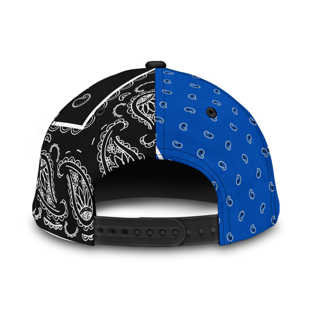Classic Cap - Bandana Style Cobalt Black Panels
