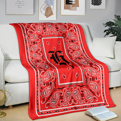 Red Ultra Plush Bandana Blanket - H oe