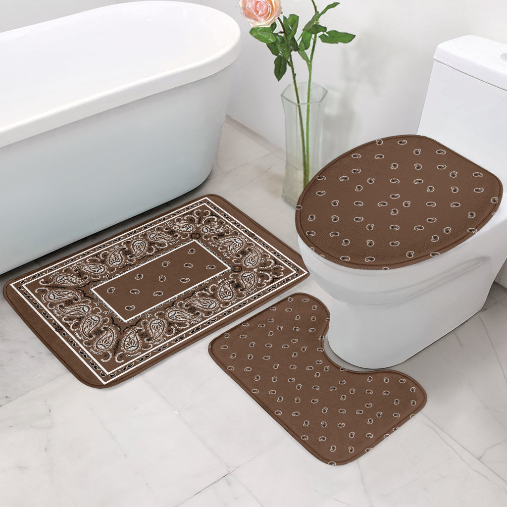 Bathroom Set - Brown Bandana 3 Pieces