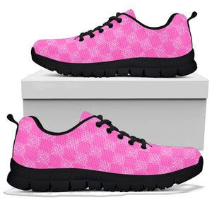 Low Top Sneaker - Pink CheckerBoard on Black