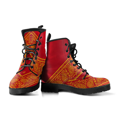 Flying V Red and Gold Leather Bandana Boot