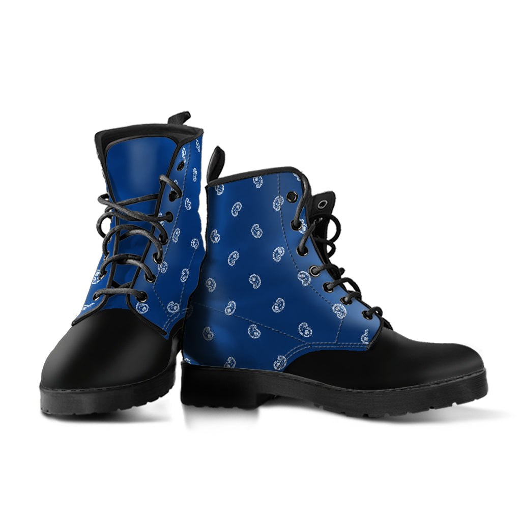 Men's Leather Bandana Boot -Black/Navy