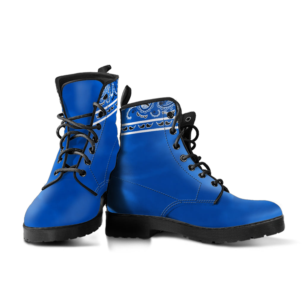 Banded Cobalt Leather Bandana Boot