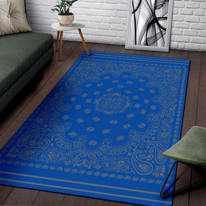 Area Rug 1 - Gray on Cobalt