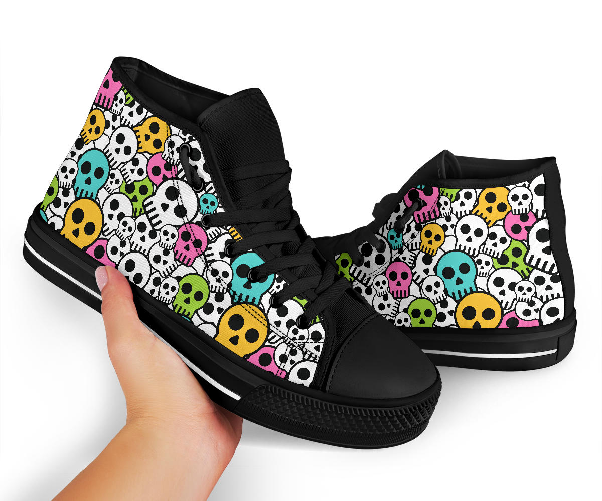 High Top Sneakers - Kawaii Style Skulls